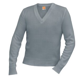 St. Anthony Grey V-Neck Pullover Sweater