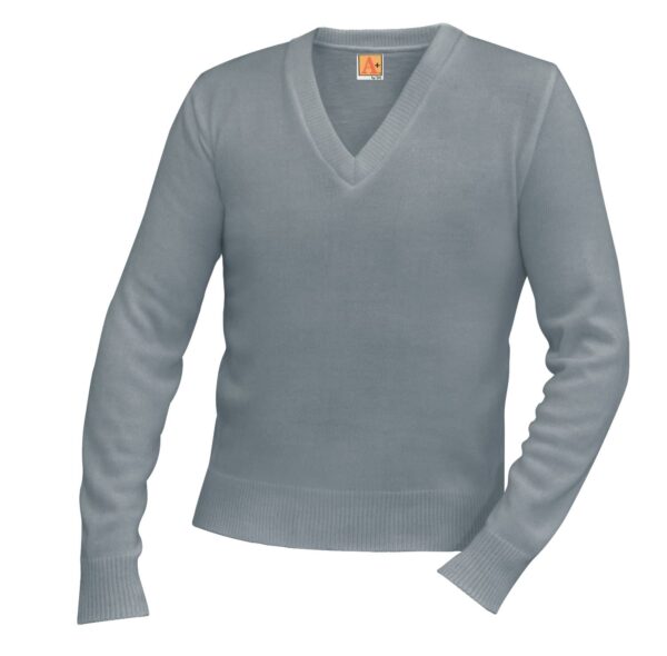 St. Anthony Grey V-Neck Pullover Sweater