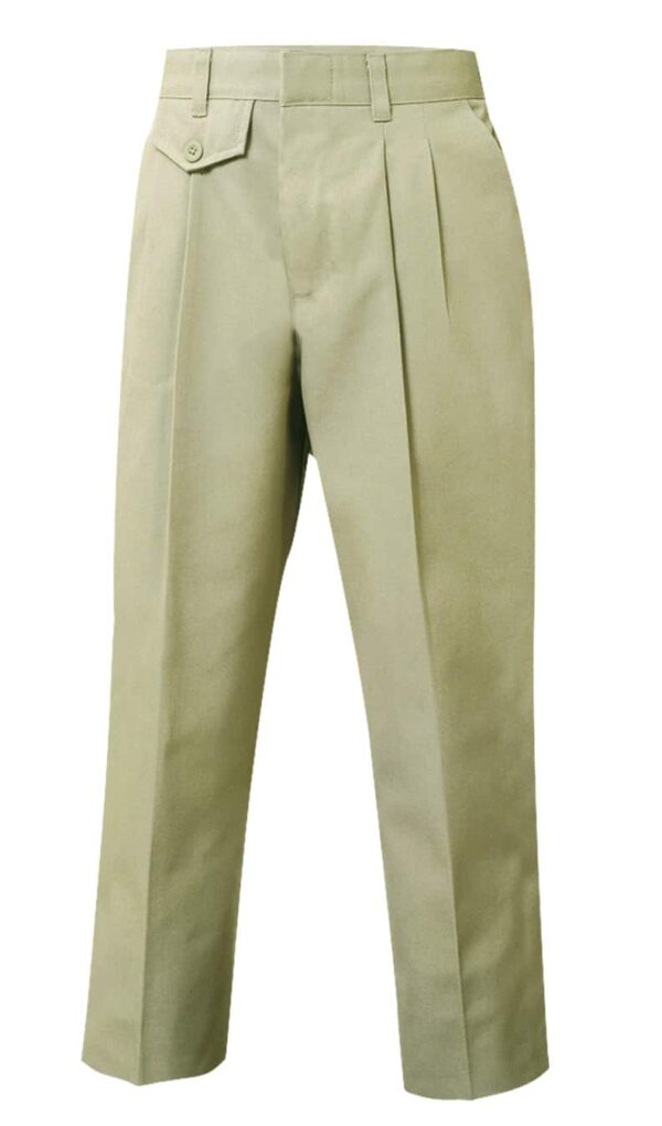 Khaki Girls Pleated Slacks