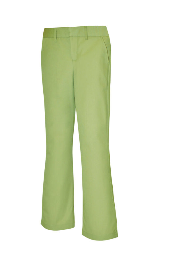 Khaki Stretch Mid-Rise Slacks