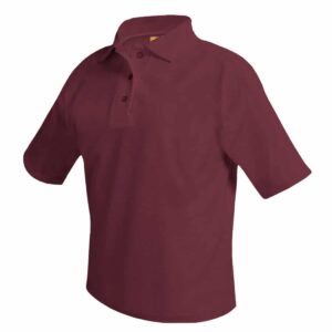 Maroon or White Knit Polo Shirt