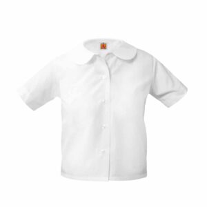 White Peter Pan Collar Blouse Short Sleeve