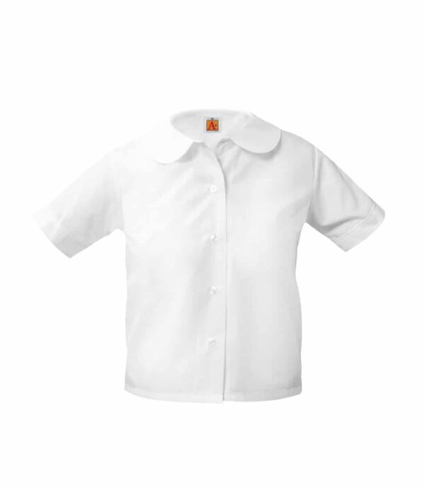 White Peter Pan Collar Blouse Short Sleeve