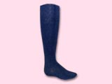 Navy Cotton Flat Knit Tights
