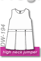 Jumper High Neck, Drop Waist and Kick Pleat (Model 94)