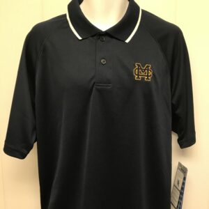 MC Navy Charles River Mens Dry-Fit Shirt w/Striped Collar