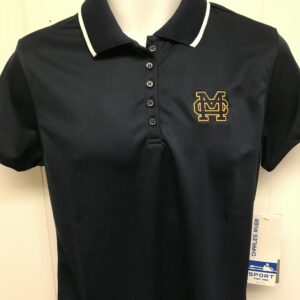 MC Navy Charles River Ladies Dry-Fit Shirt w/Striped Collar